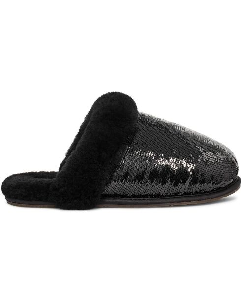 Chaussons fourrés Laine Scuffette Mirror Ball noirs