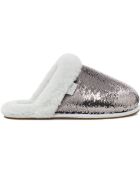 Chaussons fourrés Laine Scuffette Mirror Ball argentés