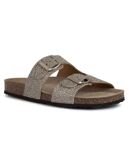 Briona gouden leren sandalen