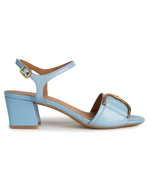 Sandales en Cuir Eraklia bleues - Talon 6 cm
