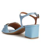 Sandales en Cuir Eraklia bleues - Talon 6 cm