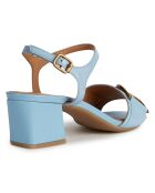 Sandales en Cuir Eraklia bleues - Talon 6 cm