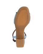 Sandales en Cuir Eraklia bleues - Talon 6 cm