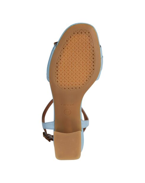 Sandales en Cuir Eraklia bleues - Talon 6 cm