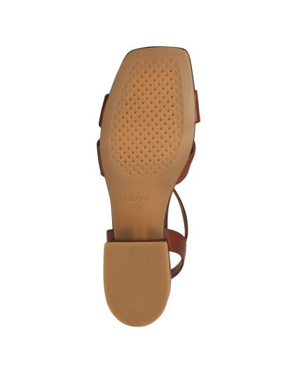 Sandales en Cuir Genziana marron - Talon 6.5 cm
