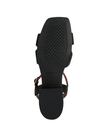 Sandales en Cuir Genziana noires - Talon 6.5 cm