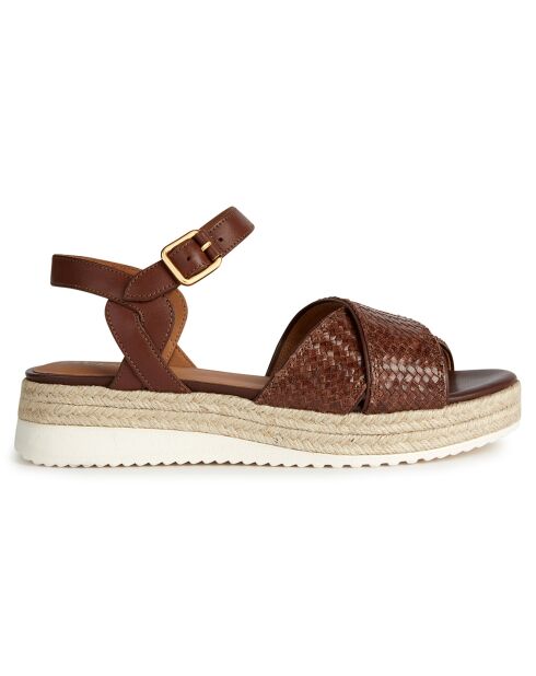 Sandales en Cuir Eolie marron - Talon 5.5 cm