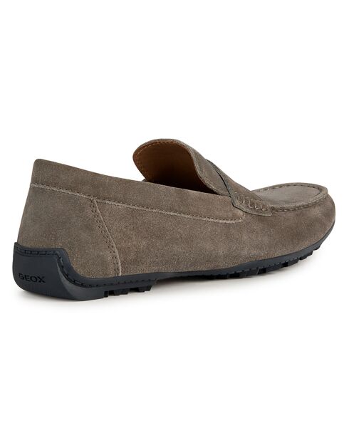 Mocassins en Velours de Cuir Kosmopolis taupe