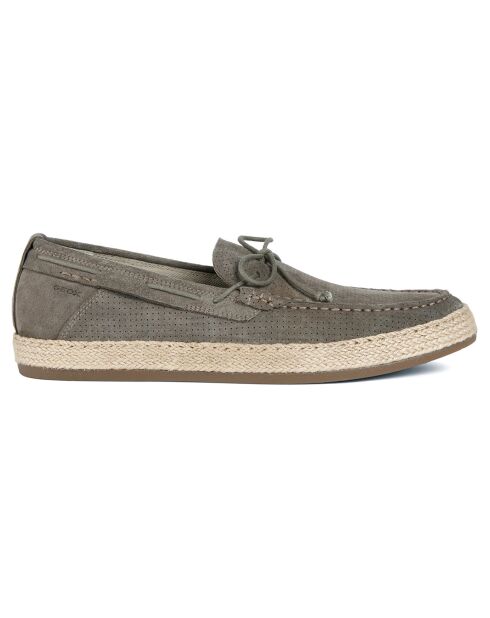 Mocassins en Velours de Cuir Pantelleria grises