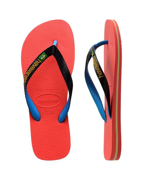Tongs Brasil Mix rouge orangé