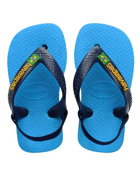 Tongs Brasil Logo II bleues