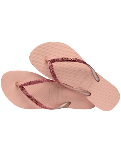 Tongs Slim Glitter II roses