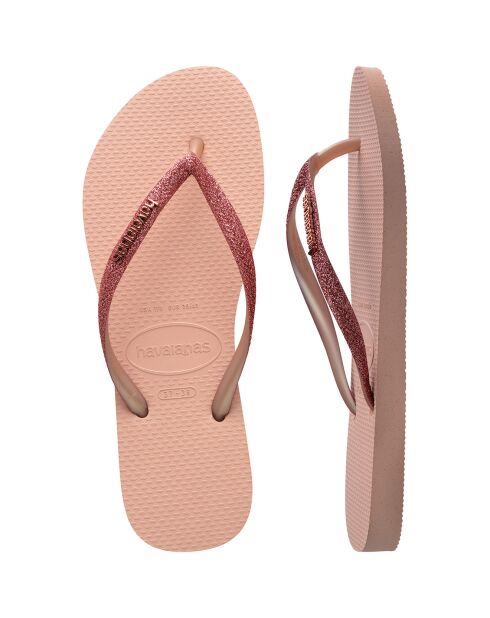 Tongs Slim Glitter II roses