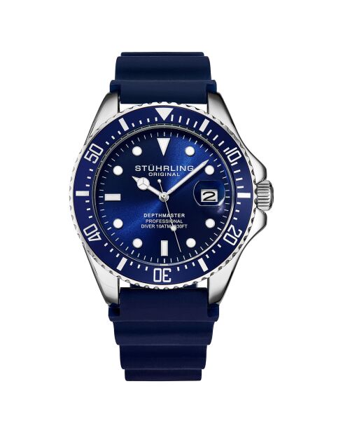 Montre Homme en Caoutchouc Quartz Aquadiver bleue