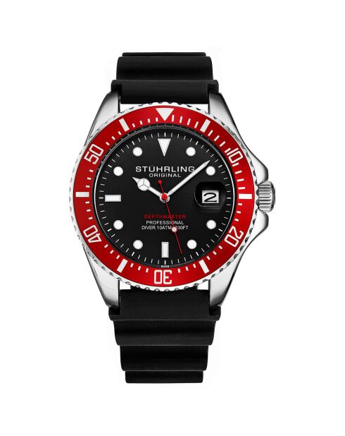 Montre Homme en Caoutchouc Quartz Aquadiver noire