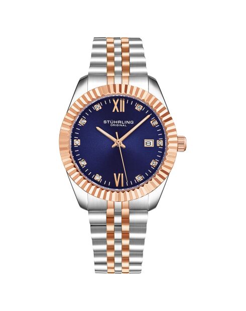 Montre Femme en Acier Quartz Symphony argenté/rose doré