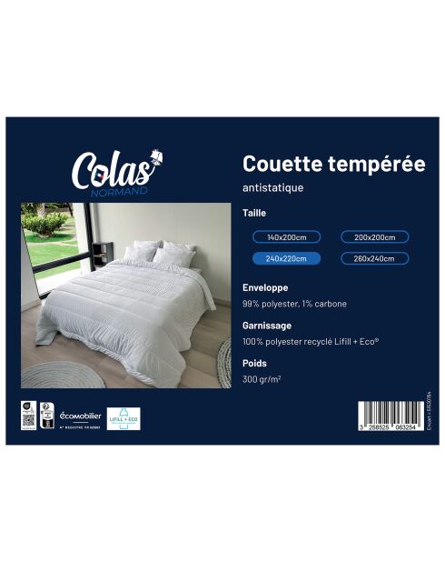 Couette Tempérée Anti -static blanche