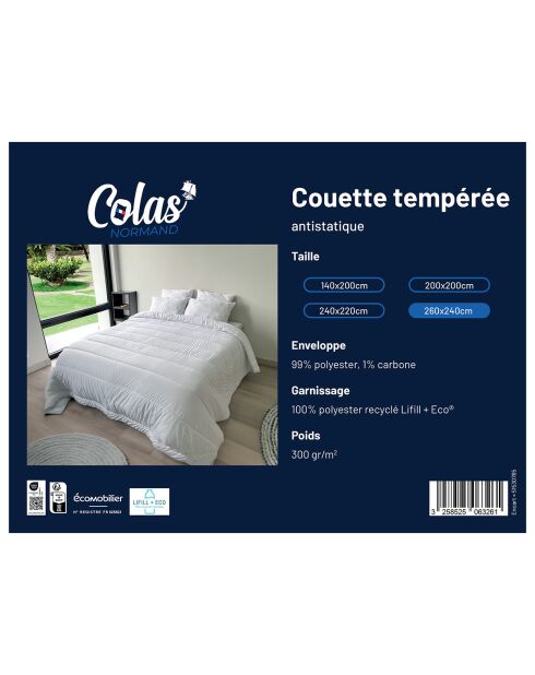Couette Tempérée Anti -static blanche