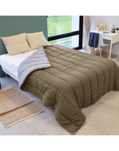 Couette Bicolore Taupe /beige taupe/beige
