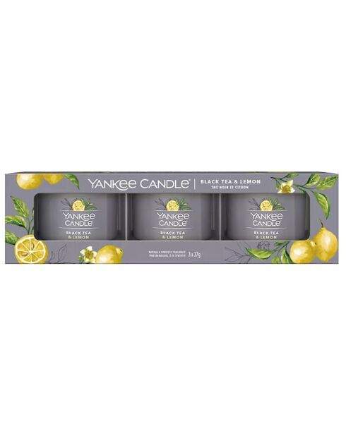 Set mit 3 Votivduftkerzen Signature Black Tea and Lemon — 1 Docht 10 Stunden