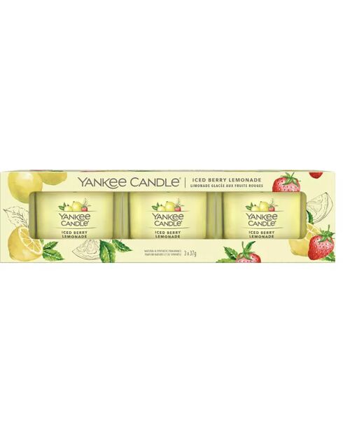 Coffret 3 Bougies parfumées votives Limonade aux baies glacées Signature - 1 mèche 10h