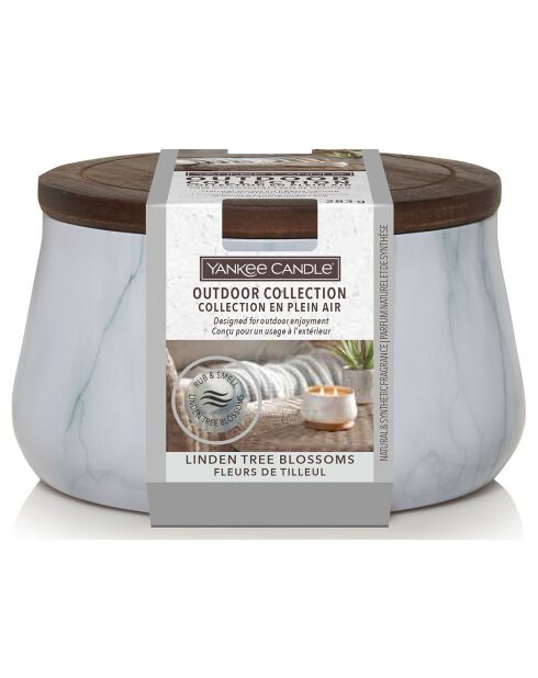 Bougie parfumée d'extérieur fleurs de tilleul - 2 mèches 20-30h