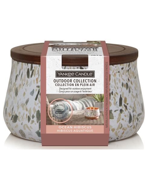 Bougie parfumée d'extérieur Hibiscus de l'océan - 2 mèches 20-30h