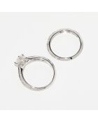 2 Bagues Eclipse Diamants 0.32 ct & Topaze blanche 1 ct or blanc