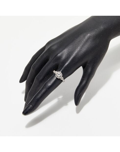 Bague Divine Diamants 0.25 ct & Topaze blanche 0.18 ct or blanc