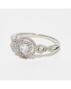 Bague Divine Diamants 0.25 ct & Topaze blanche 0.18 ct or blanc
