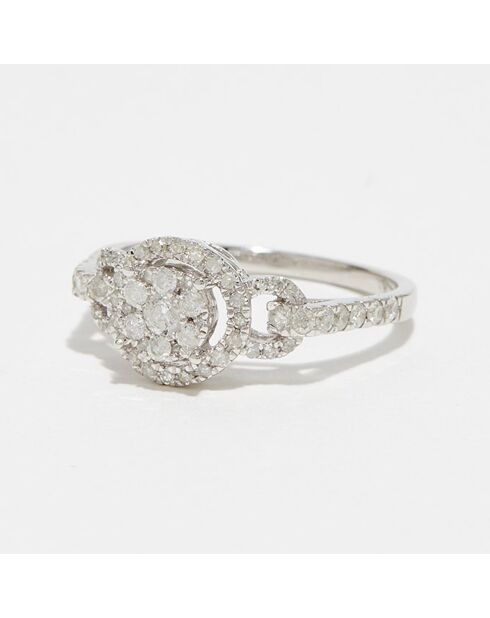 Bague Unique Diamants 0.54 ct or blanc