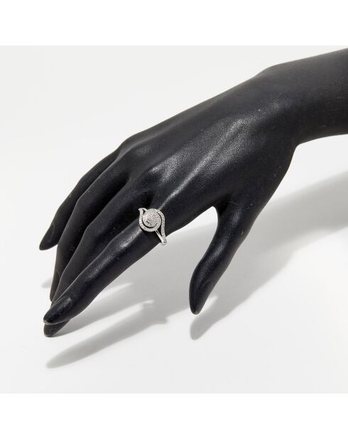 Bague Tourbillon Diamants 0.42 ct or blanc