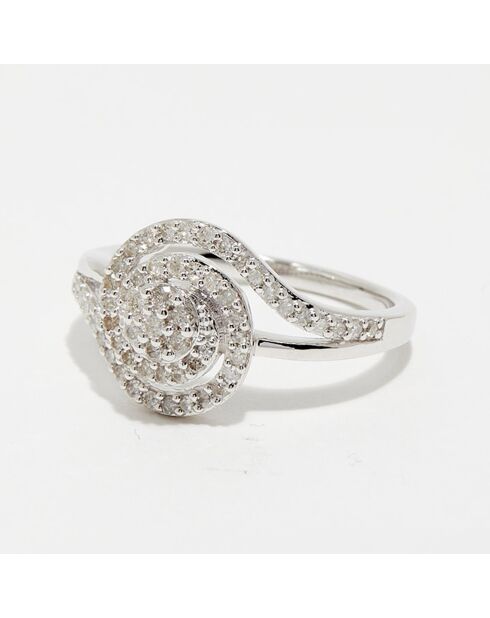Bague Tourbillon Diamants 0.42 ct or blanc