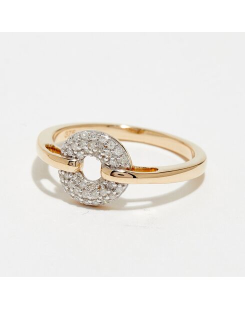 Tijdelijke diamanten 0,17 kt geelgouden ring