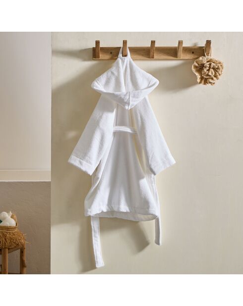 Peignoir enfant à Capuche blanc