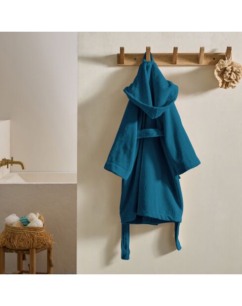 Accappatoio per bambini con cappuccio Petrol