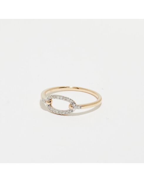 Bague Éclat Soyeux Diamants 0.10 ct or jaune