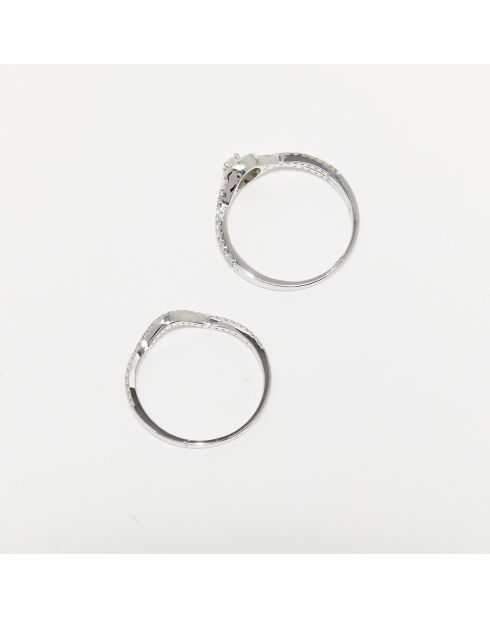 2 Bagues Éclat Harmonieux Diamants 0.41 ct or blanc