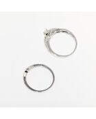 2 Bagues Étoile Flamboyante Diamants 0.23 ct & Topaze blanche 0.15 ct or blanc