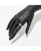 2 flamboyante sterringen diamanten 0,23 ct en witte topaas 0,17 kt geelgoud