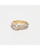 2 anillos Eclipse con diamantes de 0,32 quilates y oro amarillo con topacio blanco de 1,07 quilates
