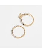 2 anillos Eclipse con diamantes de 0,32 quilates y oro amarillo con topacio blanco de 1,07 quilates