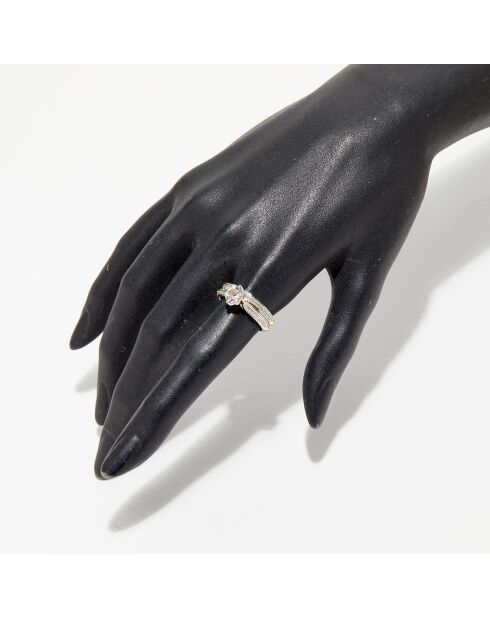 2 anillos Eclipse con diamantes de 0,32 quilates y oro amarillo con topacio blanco de 1,07 quilates