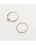 2 harmonische sprankelende diamanten ringen 0,41 kt geelgoud
