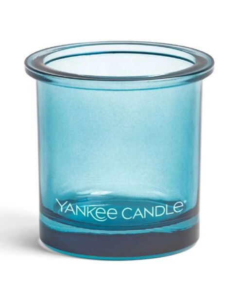 Photophore Pop pour votive bleu - 7x7x7 cm