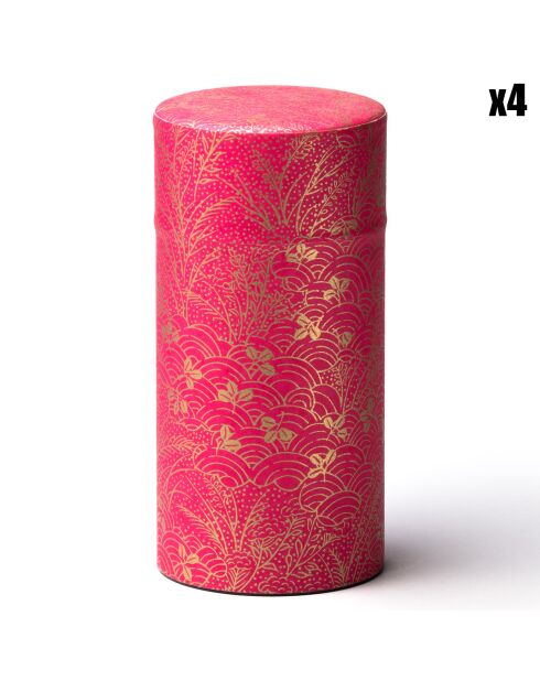 4 Boîtes à thé Washi Shoji fushia 150 gr