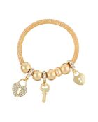 Bracelet Heart Key doré/blanc