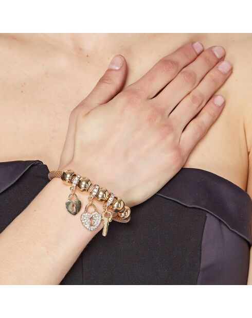 Bracelet Heart Key doré/blanc
