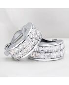 Boucles d'oreilles Diamane argenté/blanc