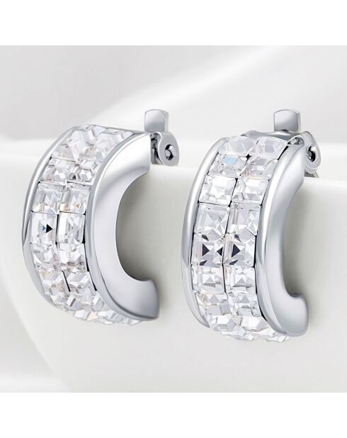 Boucles d'oreilles Diamane argenté/blanc